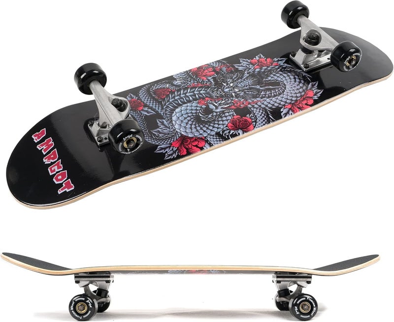 Amrgot Skateboards for Beginners,31 * 8 inches Complete Skateboards for Kids,Boys,Girls and Adults,7 Layer Maple Wood,Double Kick Deck Concave Standard and Tricks Skateboard - Image 3